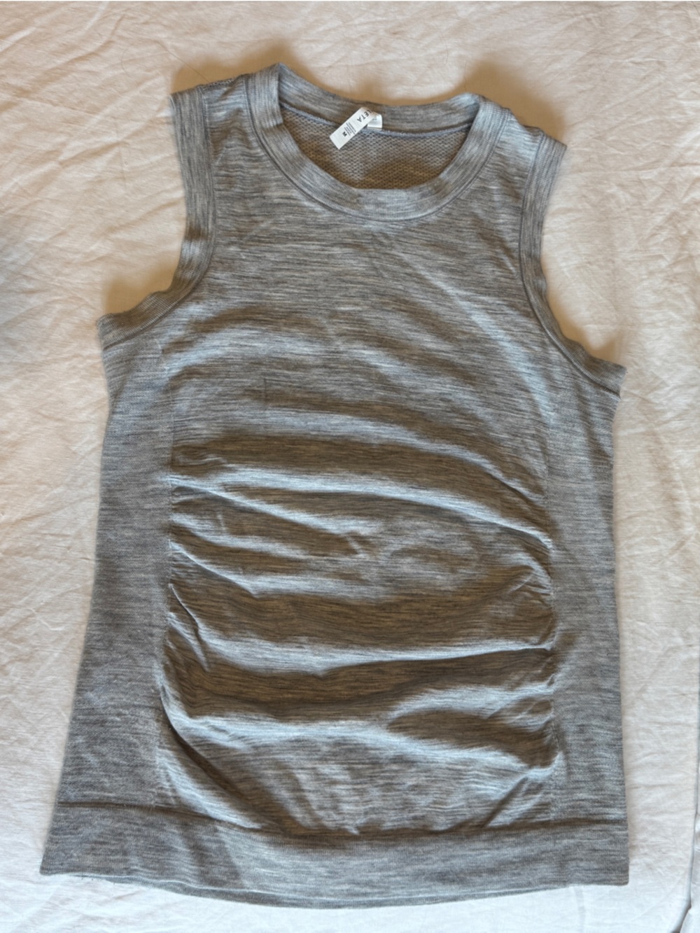 Athleta Sleeveless Lightweight Wool Ruched Top